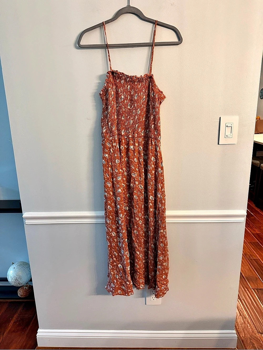 Blush Floral Dress in Rust color
